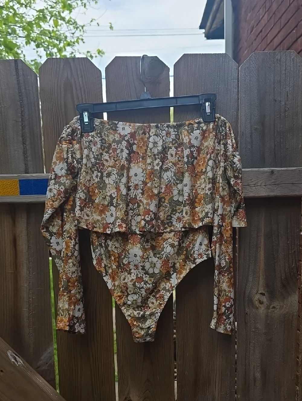 Off Shoulder Fliral Bodysuit